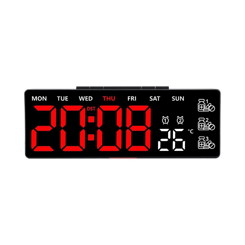 

Multi-functional Digital LED Clocks Wall-mounted Display Table Clock for Bedroom C