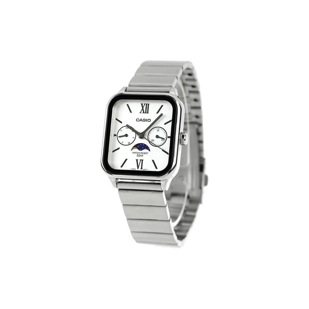 Casio Standard Chupacasi Quartz Men s Watch MTP-M305D-7A2V Silver Stainless Steel Water Resistant