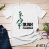 Funky Irish Flamingo Apparel Green Bird St Pattys Day Unisex T-shirt