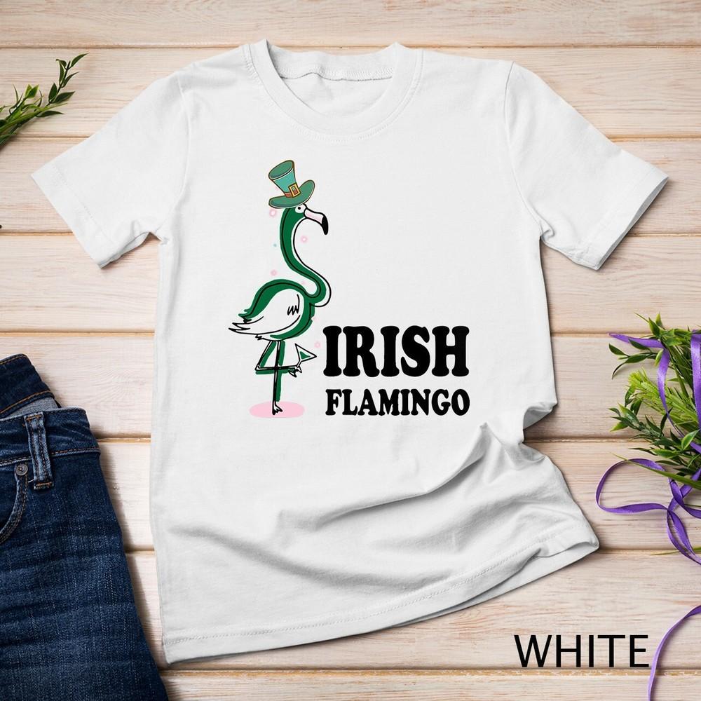 

Funky Irish Flamingo Apparel Green Bird St Pattys Day Unisex T-shirt S