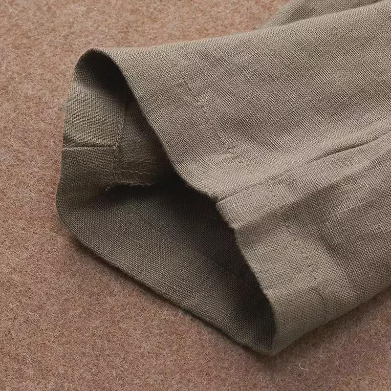 2024 Summer Women's Loose Cotton Linen Carrot Pants - Plus Size, Retro, Versatile Harem Style, Cropped Length.