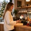 Magic Card Holder for Payment Christmas Tap-to-Pay Wand, Candy Cane Handle Credit Holder, Cute Retail Tool Self Checkout Santa Snowman Tree