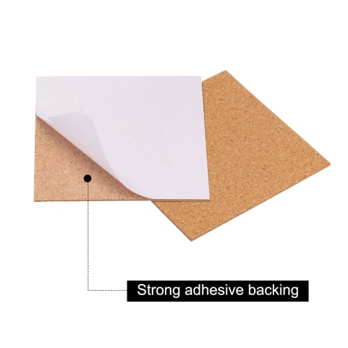 uxcell 80-Piece Self-Adhesive Cork Coasters, 9.5x9.5x0.5cm, Cork Cushions, Cork Tiles, Cork Backing Sheets, Mini Wall Cork Boards for Coasters and DIY