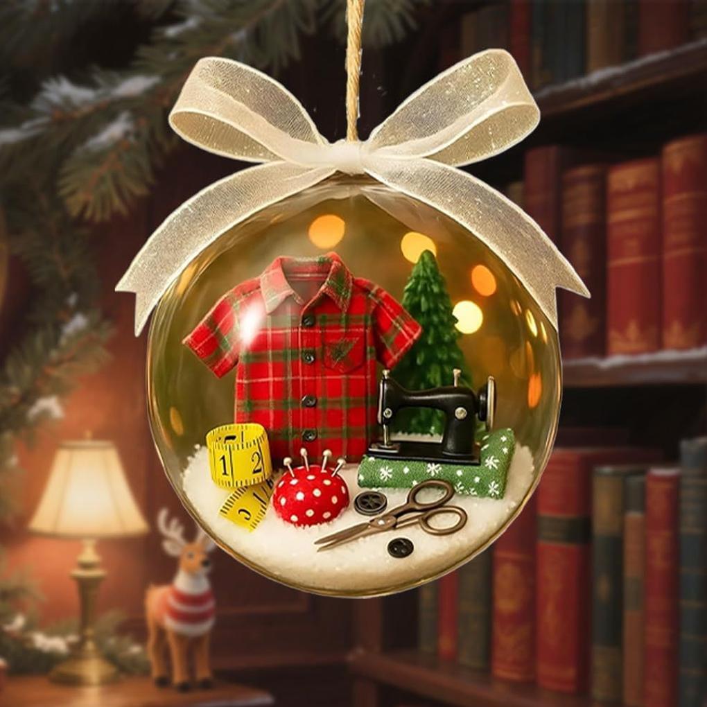 1PC Sewing Ball Christmas Holiday Snowball Exquisite Design, for Indoor and Outdoor Christmas Atmosphere
