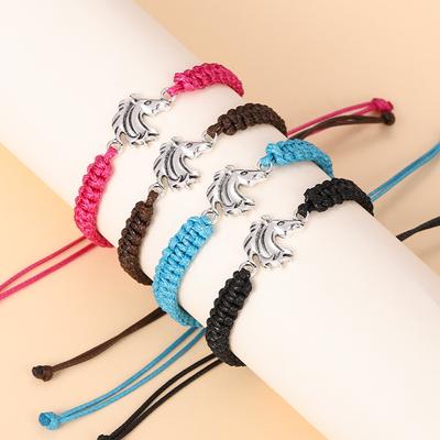 New Alloy Horse Head Braided Rope Couple Bracelet Handmade Braided Bracelet