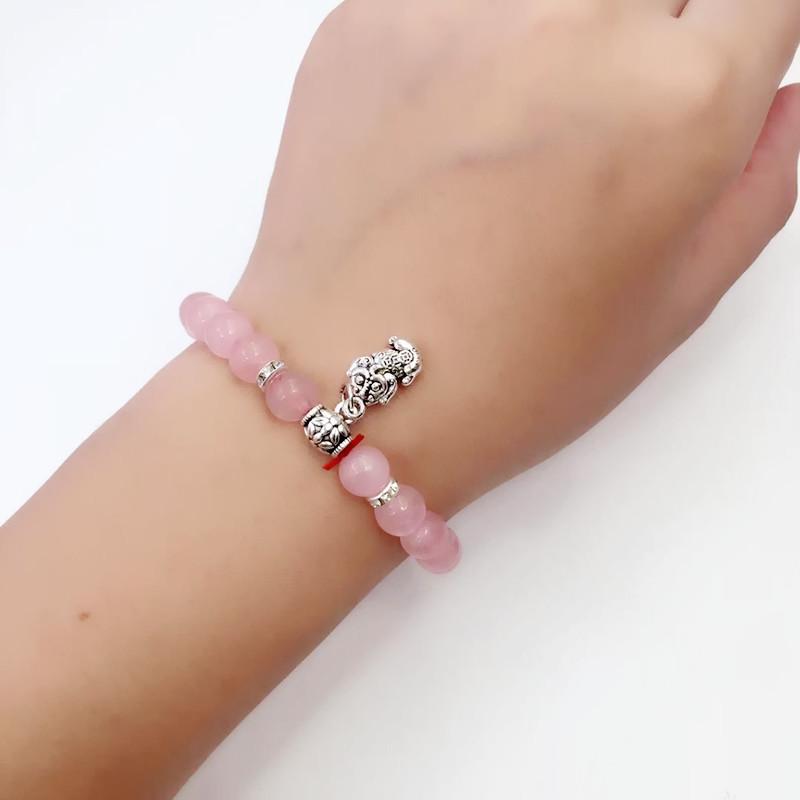 Natural Rose Quartz Bracelets: Gold Shop Opening Gifts & Live Stream Traffic Boosters