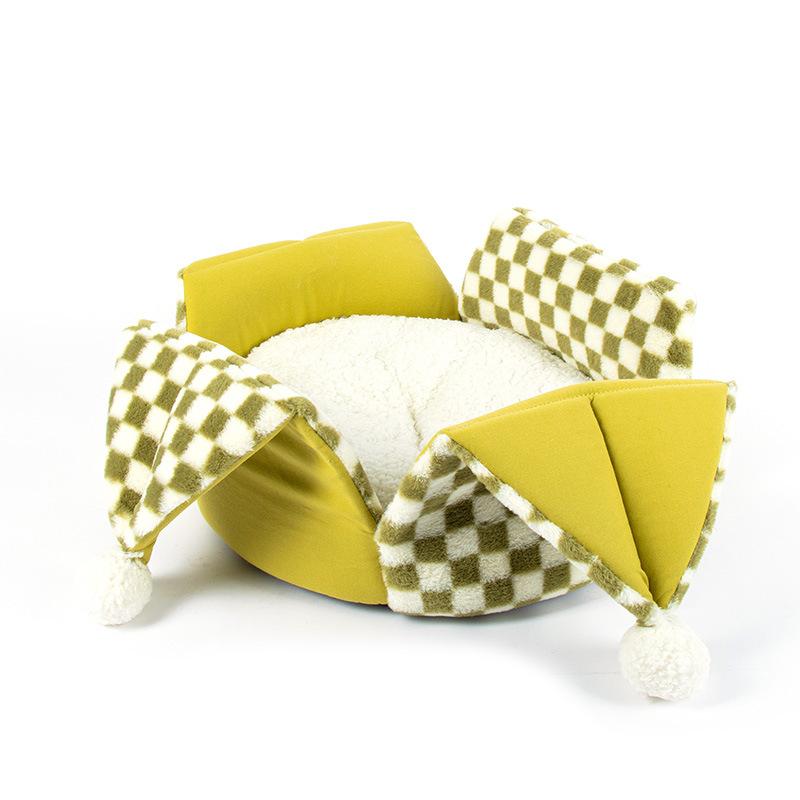 

Large Warm Cat Bed Four Seasons Semi Enclosed Washable Pet Pad for Big Cats