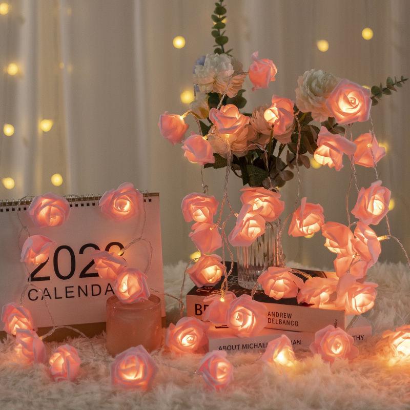 

LED Rose Flower String Lights for Weddings, Birthdays, Valentine s Day, and Festive Decor 1.5m 10 LED 2A Constant Battery Box