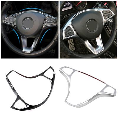 Carbon Fiber Color For Mercedes Benz A B C E CLA CLS GLA GLC GLE GLS Class 2016 2017 2018 Car Steering Wheel Decorate Frame