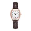 Vierkante Dames Eenvoudige Kleine Wijzerplaat Studentenhorloges Vintage Band Quartz Polshorloge