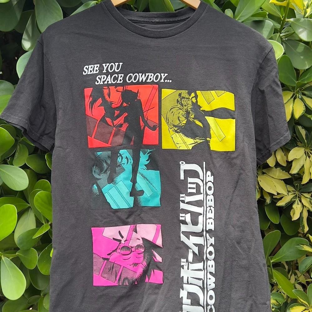 Винтажная серая графическая футболка Cowboy Bebop, репринт, унисекс, унисекс футболка XXXXL