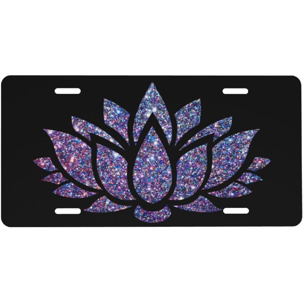 Boho Sunset Front License Plate for Women Car Vanity Plates Decorative Aluminum Metal Cute Novelty License Plate Cover for Men 6x12 Inch (4 Holes)