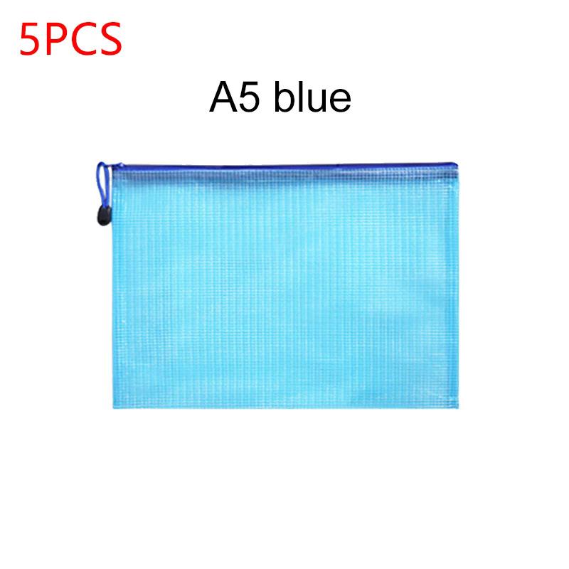 Mesh Zipper Pouch Document Bag A4/A5 Waterproof Zip File Folders Pen Bag Storage Bags School Office Supplies Document Folder TMZ