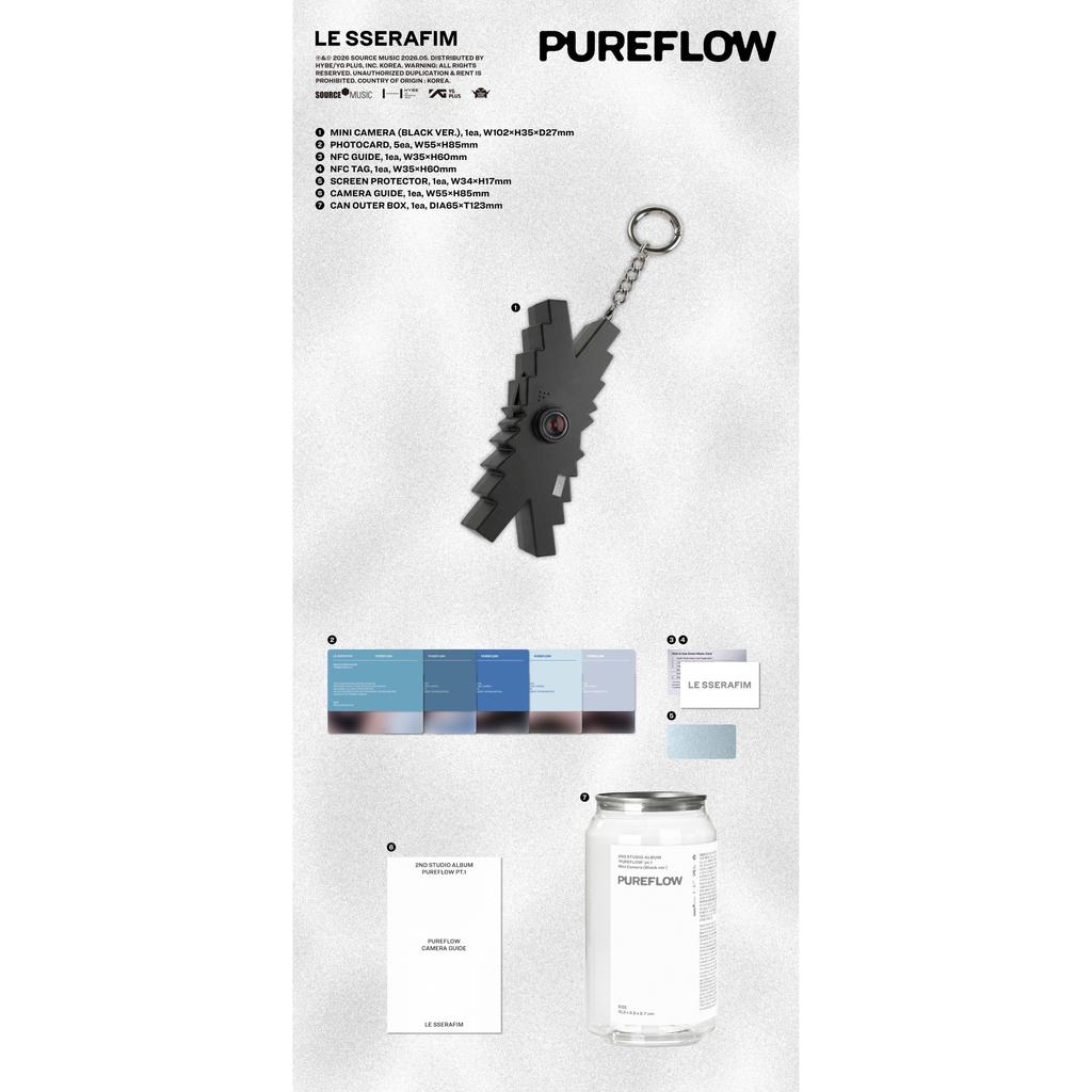 [Pre-order] LE SSERAFIM ‘PUREFLOW’ pt.1 (Mini Camera ver.) (Online Benefit)