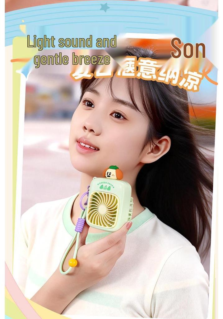 Dopamine Cartoon USB Rechargeable Silent Mini Handheld Fan with Long Battery Life