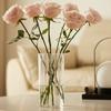 Ribbed Design Clear Flower Vase Large Size Unbreakable Plastic Flower Wake Up Vase Transparent Acrylic Cylinder Shape