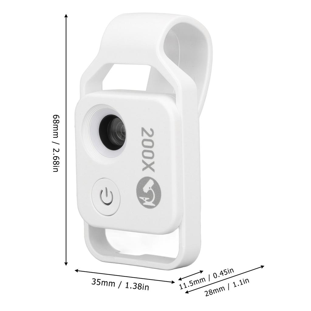 200X Phone   ket Microscope Clip Design Phone Microscope with LED Light CPL for Jadestone Metal