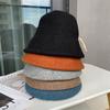 Hat Women'S Thickened Warm Wool Bucket Hat Bell Knitted Bucket Hat Solid Color Versatile Basin Hat