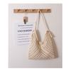 IELGY Versatile triangle hollow crossbody cotton thread woven women's bag, casual straw holiday beach bag