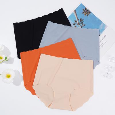 Höschen mit hoher Taille für Damen, Übergröße, Eisseide, nahtloser Slip für Damen, weiche Unterhose