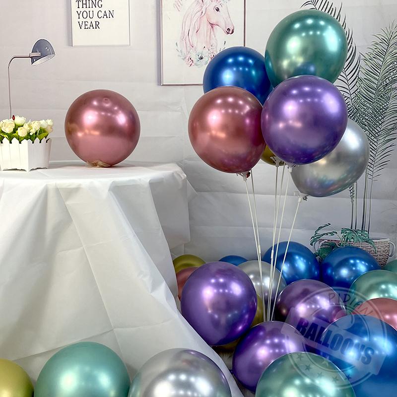 Metallic 20Pcs Balloon Decoration Wedding Christmas Valentine'S Day Anniversary New Year Scene Decor Helium Chrome Balloon