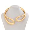 Glossy Retro Irregular Round Metal Choker Necklace for Women