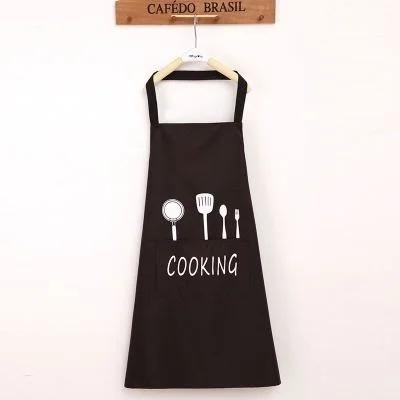 Apron Knife and Fork Print Short Adult Water and Oil Proof Apron Kitchen Restaurant Cooking Aprons with Pocket