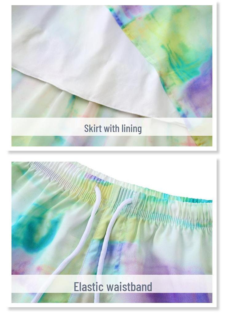 Rodzinne stroje plażowe tie-dye: Zestaw spódnic dla mamy i syna/córki
