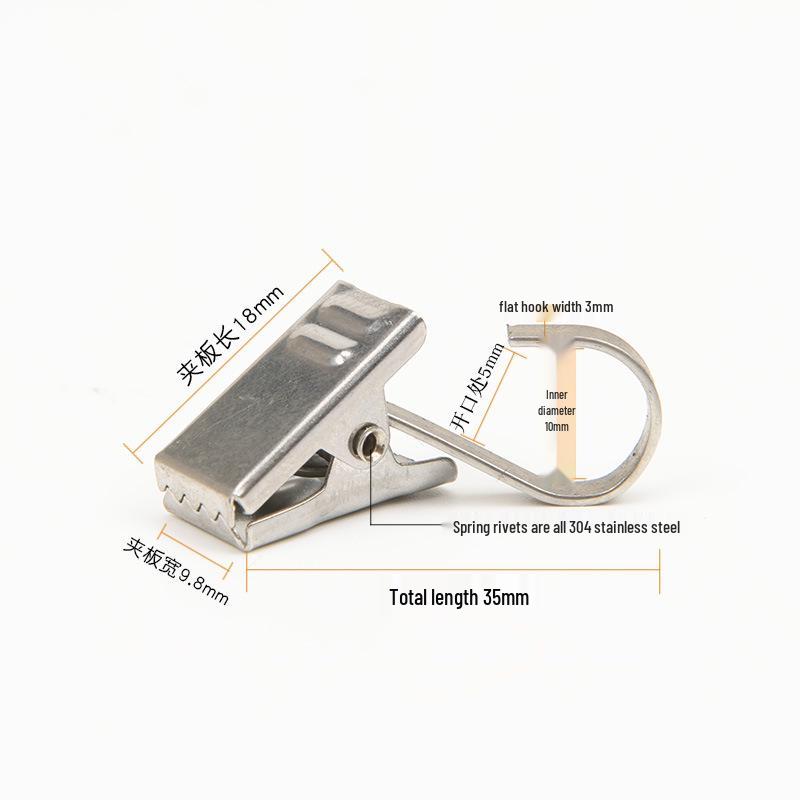 Heavy-Duty Stainless Steel Curtain Clip Hooks