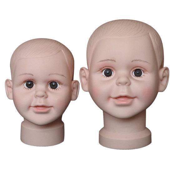 Little Kid Boy Mannequin Head PVC Children Hat Display Mold Headwear Cap Holder
