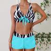 New swimsuit women's split large size flat angle women's skirt bikini print swimsuit