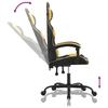 Gaming Chair In Black and Gold Synthetic Leather