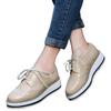 Zapatos Brogue de Cuña con Cordones de Cuero para Mujer Talla Grande - Estilo Universitario