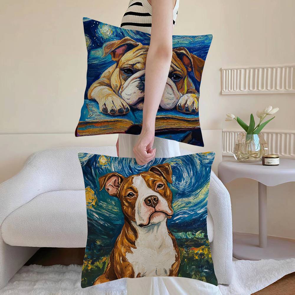 Creative Cute Starry Sky Puppy Pillow Case Printed Brushed Fleece Pillow Baby Skin-Touch Eco-Friendly Dye-Sublimat