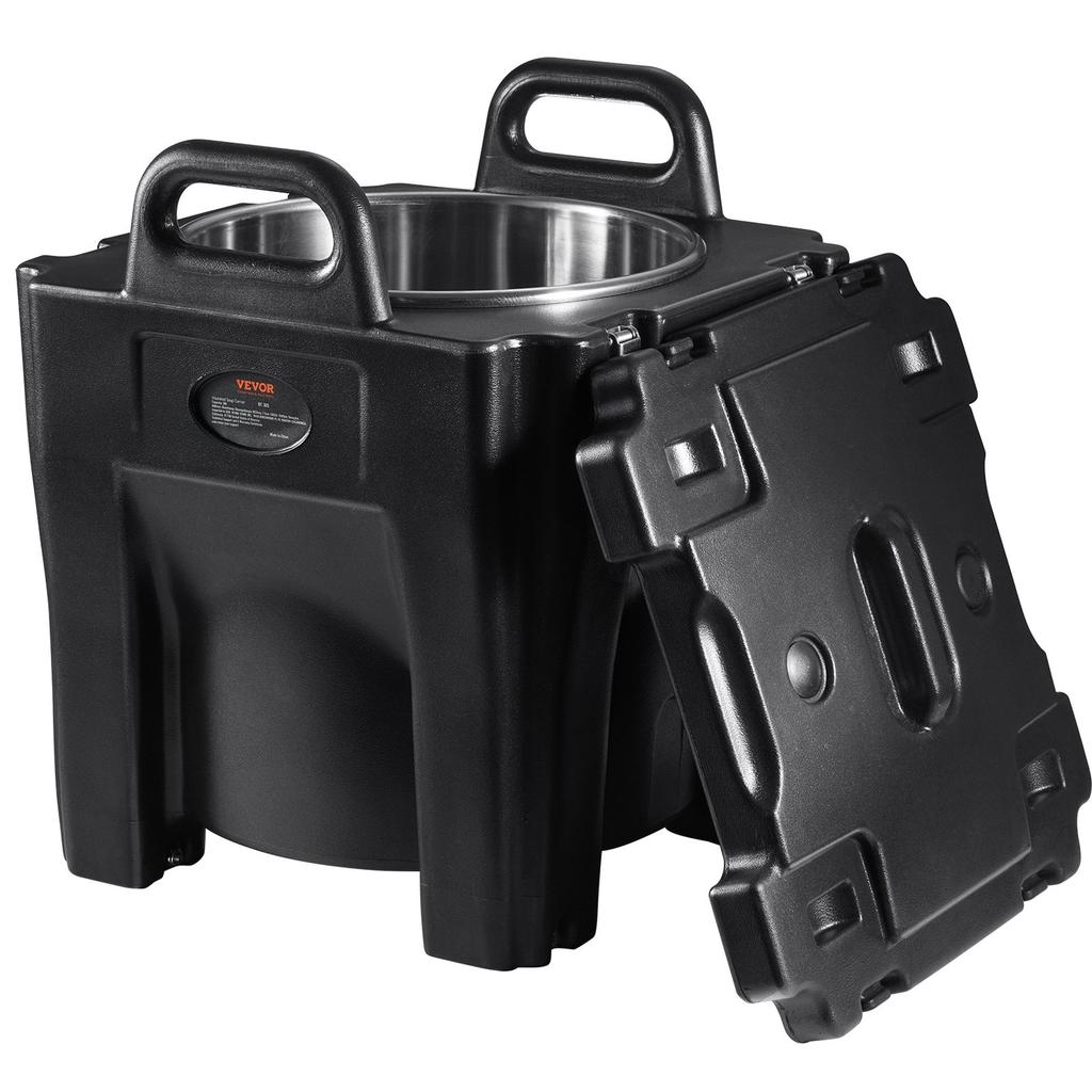 Insulated Food Carrier, 32Qt Capacity, Stackable Catering Hot Box with Stainless Steel Barrel, Top Load LLDPE Food Warmer with Integral Handles