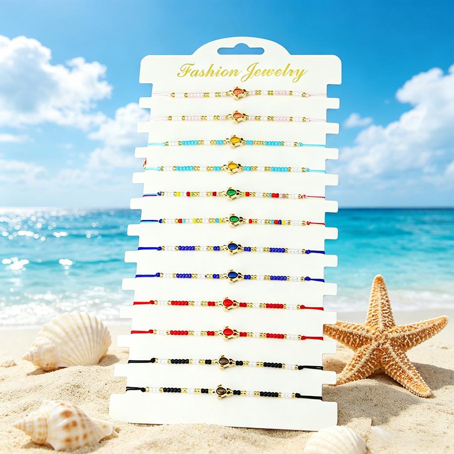 Noter New Bohemian Women String Bracelet Cute Starfish Conch Fish Marine Animals Charm Braslet Beach Vacation Jewelry Versatile