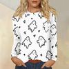 Women's Daily Casual Long-sleeved Printed O-neck Top
