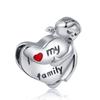 925 Silver Love Footprints Bead Double Pendant Charm for DIY Bracelet Jewelry Making Gift for Boy Girl Friend