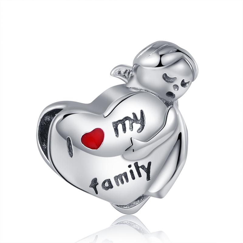 925 Silver Love Footprints Bead Double Pendant Charm for DIY Bracelet Jewelry Making Gift for Boy Girl Friend