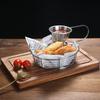 Creative Snack Basket Organizer with Hanging Sauce Cup for Stainless Steel Display