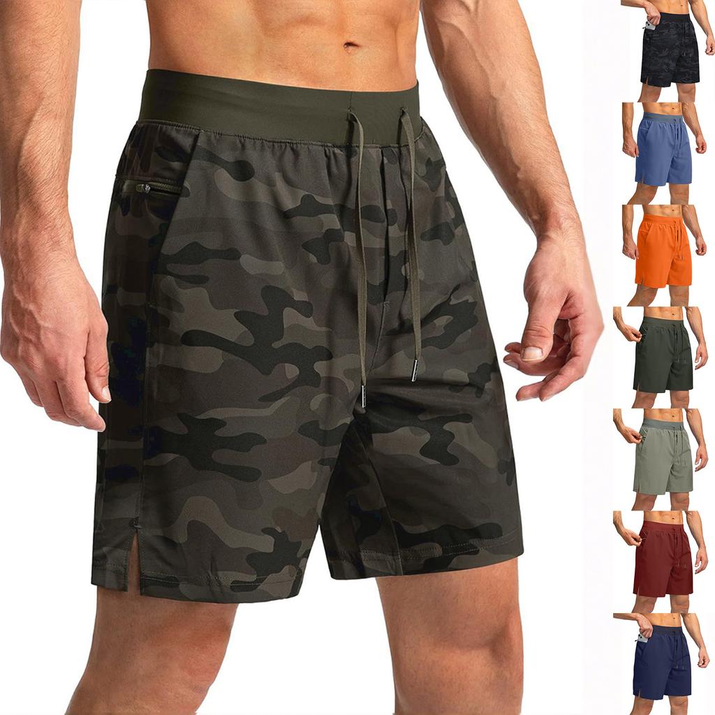 Letnie Męskie Luźne Spodnie Fitness z Jedwabiu Lodowego Modne Treningowe Bieganie Szybkoschnące Codzienne Spodnie Sportowe Szorty