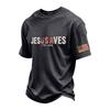 Men’s Crew Neck Short Sleeve T Shirt with USA Letter Print and American Flag Patch Cotton Casual Loose Fit Top for Everyday Wear