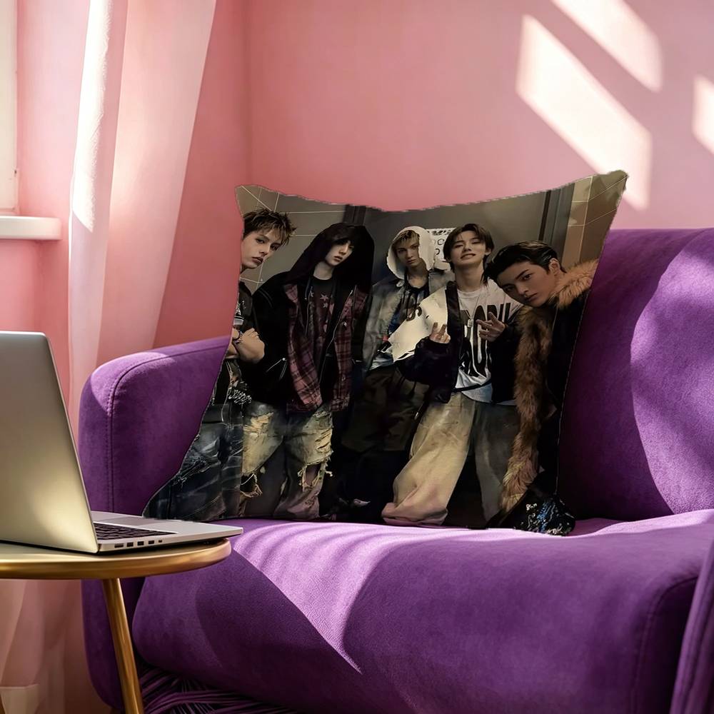 Kpop CORTIS Square DoubleSided printed Pillow Case Bedroom Bedside Pillow Sofa Cushion Cover