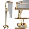 {"output_title": "Golden Shower Faucet, 8" Rain Shower Head, Adjustable Height 83-115cm"}, Golden