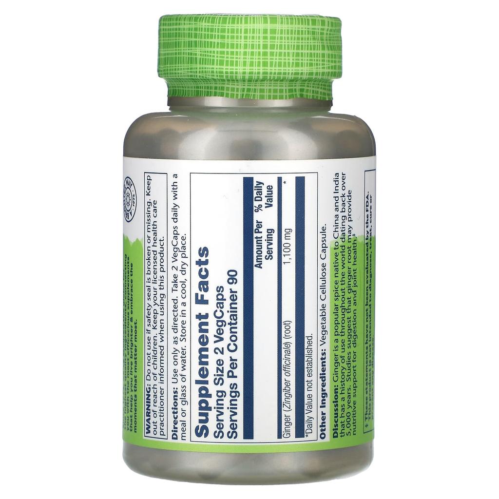True Herbs, Ginger, 1,100Mg, 180 Veggie Caps (550Mg per Capsule)