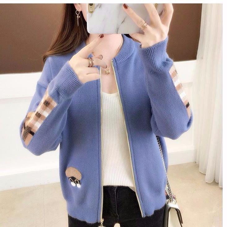 Trendy jakke i koreansk stil med løs passform og som passer til alt for kvinner med lange ermer