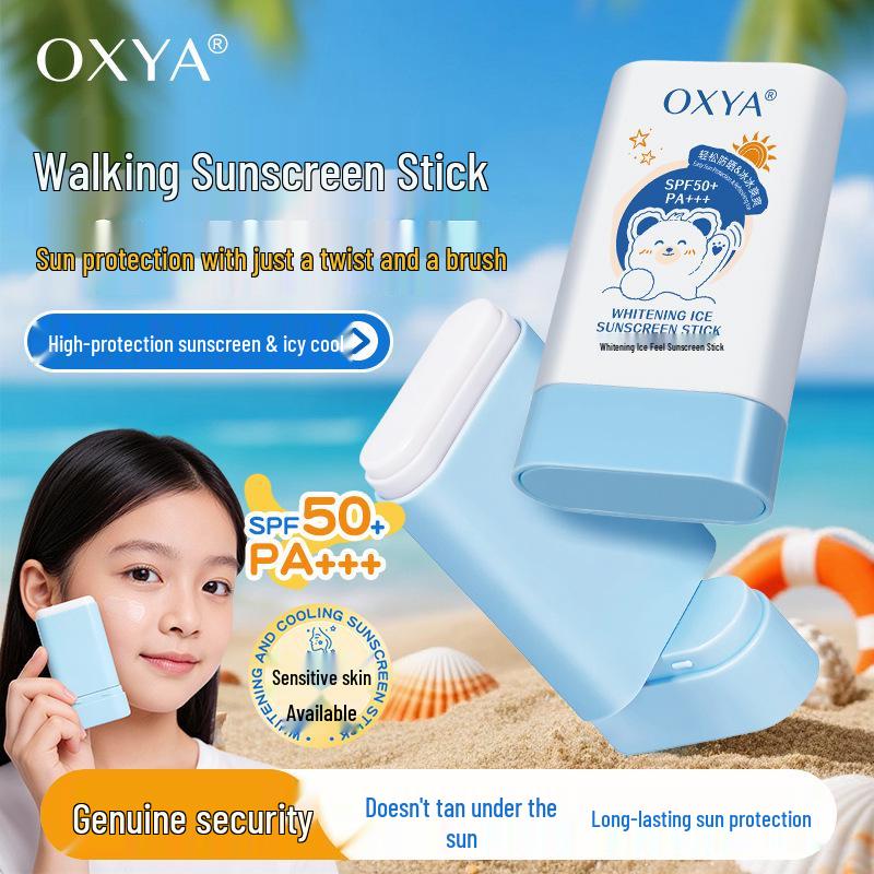 OXYA Whitening Ice Sunscreen Stick SPF50 – Moisturizing, Hydrating, Non-Sticky, High UV Protection.