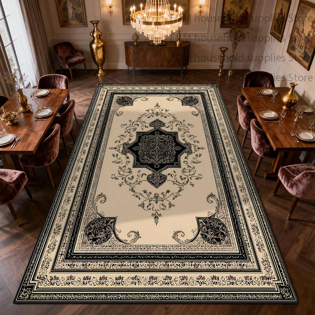 Vintage Persian Carpet Bedroom Livingroom Washable Light Colored Rug Non-Slip Customizable Cloakroom Office Floor Mat Study
