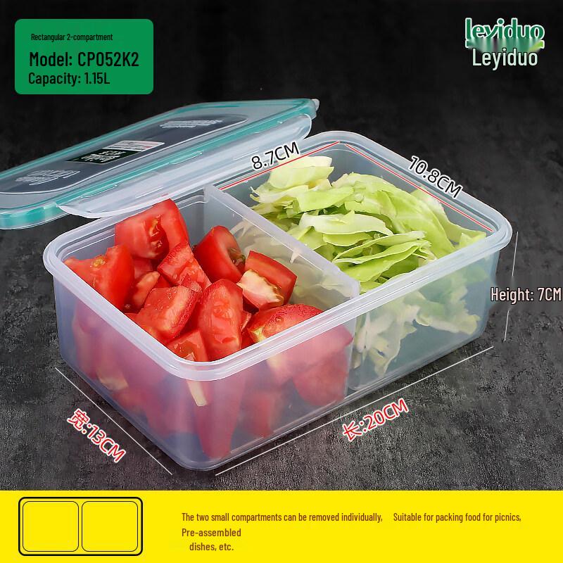 ZISIZ Multi-Compartment Plastic Food Storage Container
