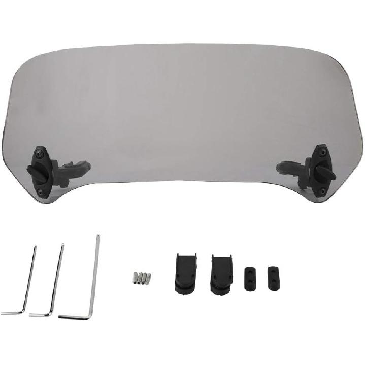 Akozon Deflector,Universal Motorcycle Windscreen Deflector Motorcycle Spoiler Windscreen Air Deflector (Smoked Small)
